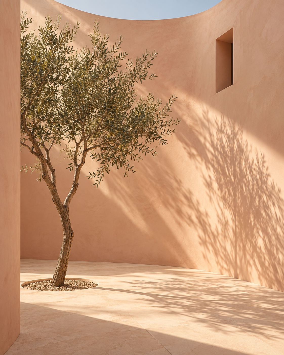 Courbes architecturales baignées de lumière naturelle